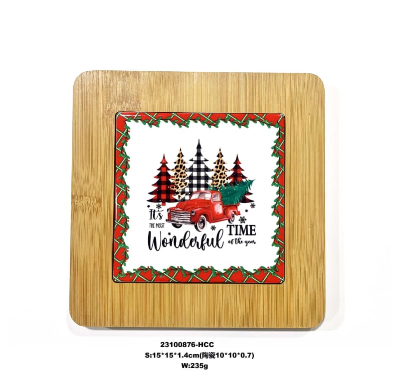 Base para copos de estampagem a quente com design de Natal para cozinha ou sala de jantar