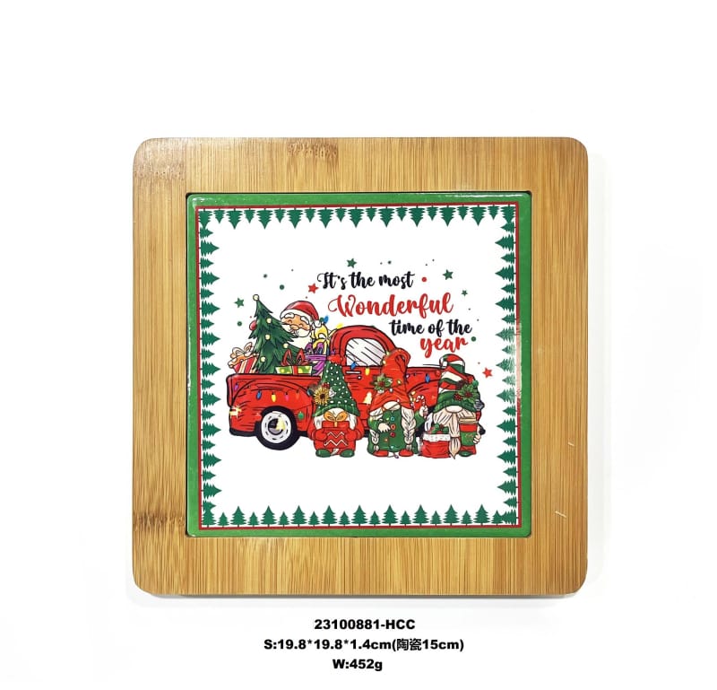 Base para copos de estampagem a quente com design de Natal para cozinha ou sala de jantar