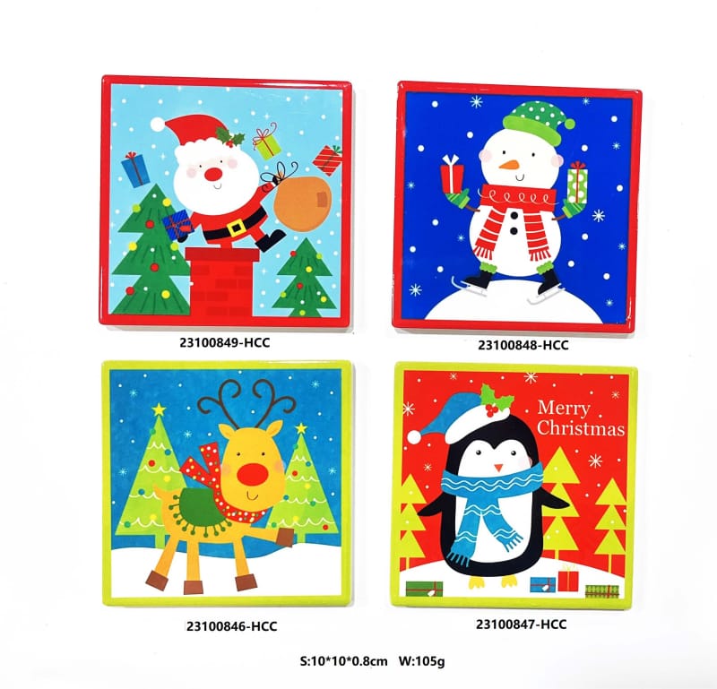 Porta-copos de Natal feitos à mão com estampagem a quente para cozinha ou sala de jantar