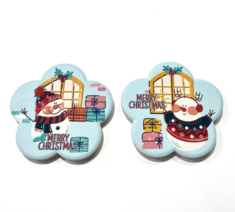 Porta-copos de Natal artesanais com estampagem a quente para uso doméstico