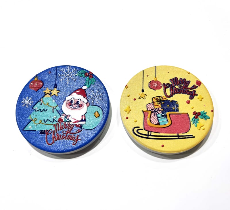 Toalha de praia estampada a quente alegre com design de Natal para jantar ou praia