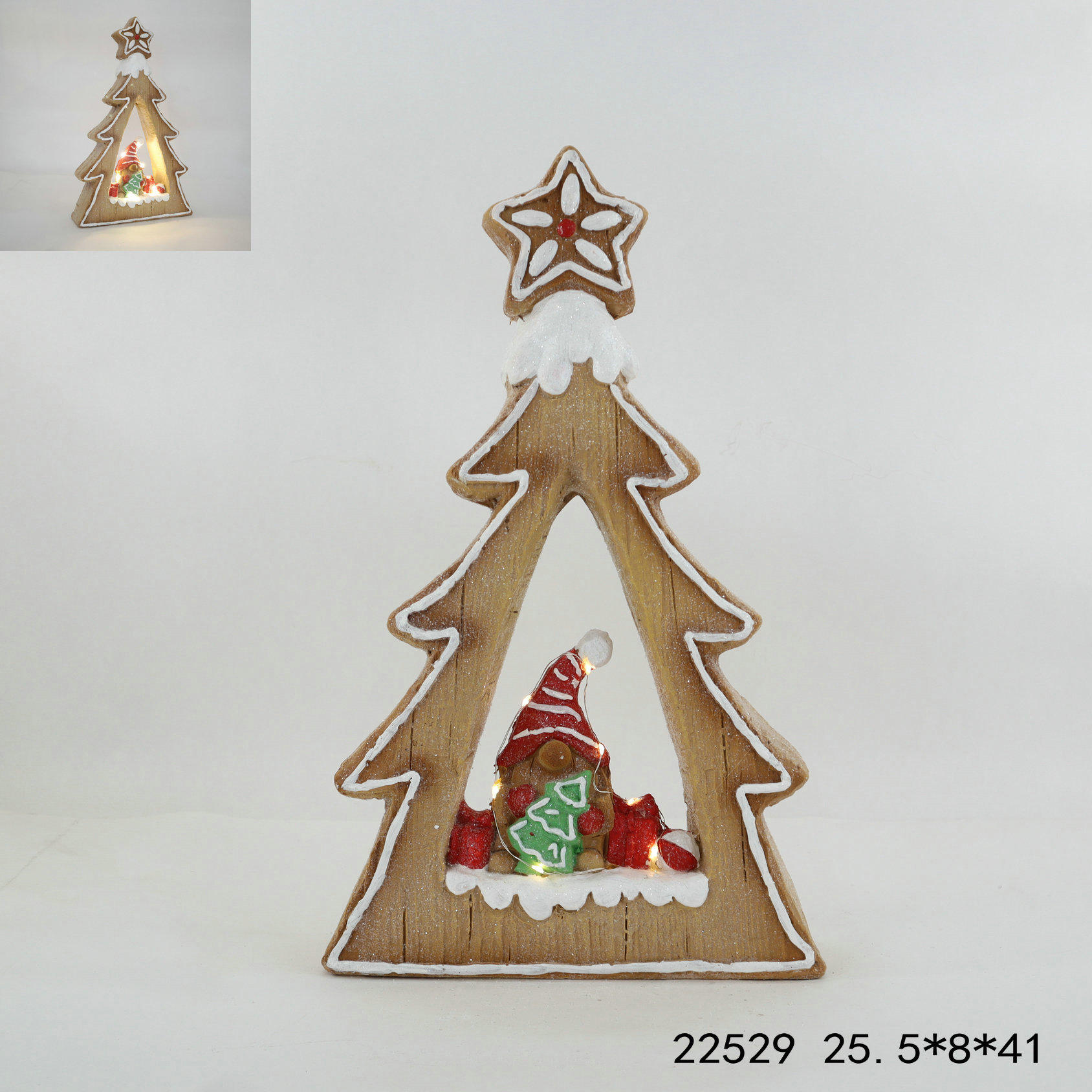 Christmas Shine Decorações luminosas de Natal feitas de madeira ecológica