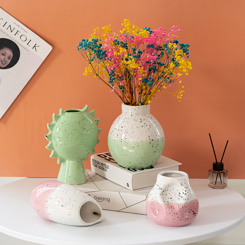 Vaso de cerâmica multicolorido Liberte sua imaginação floral